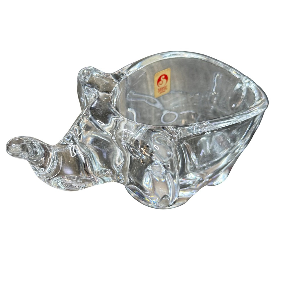Sasaki Crystal Elephant Figurine Candy Holder Trinket Dish‎ Japan Vintage